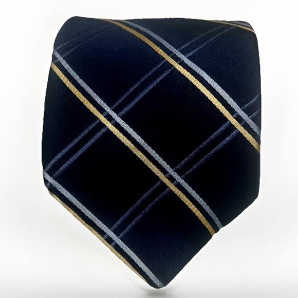 Tommy Hilfiger Other - Tommy Hilfiger 100% Silk‎ Plaid Designer Tie Blue Yellow Preppy Necktie US-Made